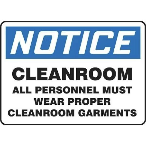 Accuform OSHA NOTICE SAFETY SIGN CLEANROOM MCLR802XT MCLR802XT - main